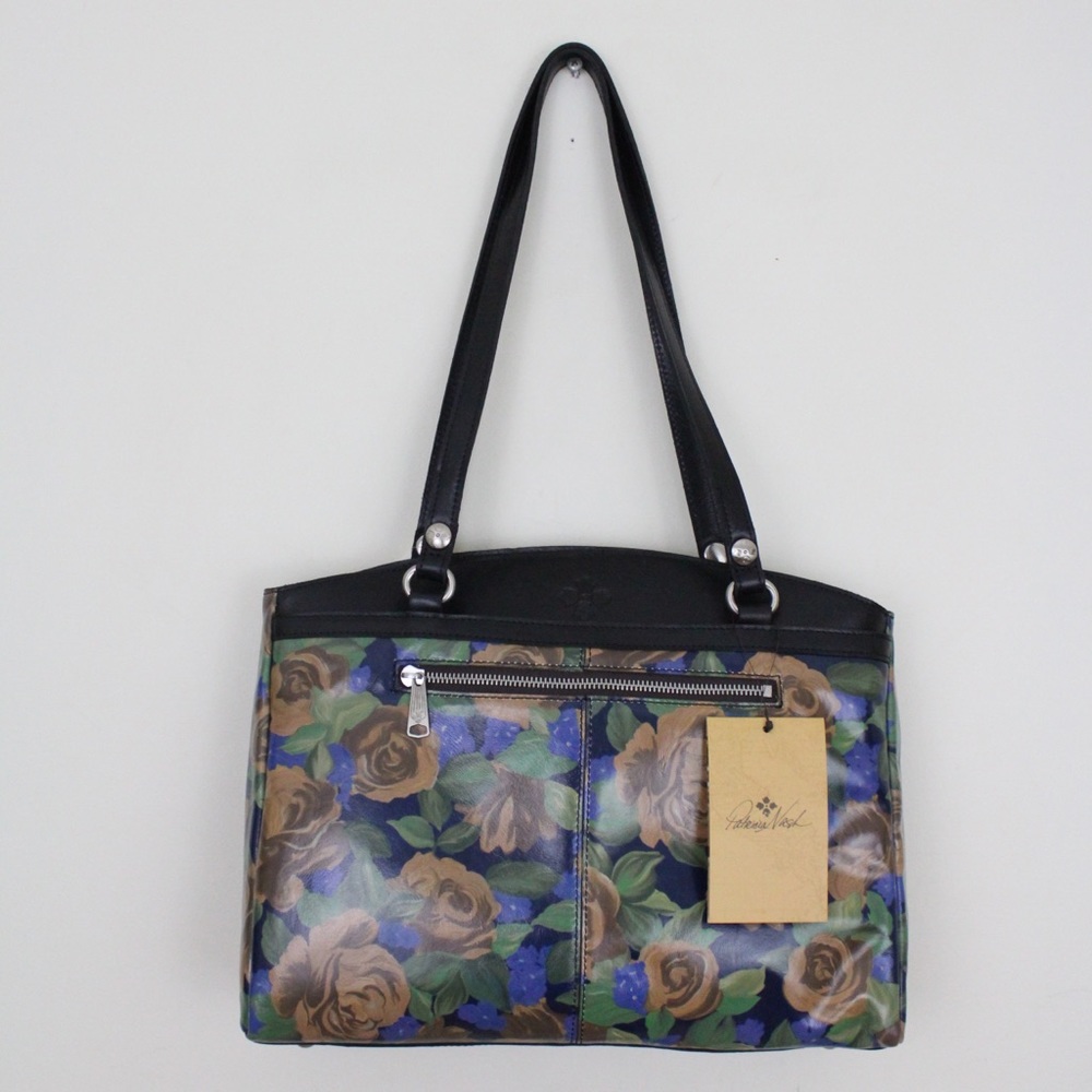 Patricia Nash Blue Sky Rose Vegan Leather Poppy Tote Satchel Handbag NWT $249